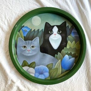 —SOLD— Cat Metal Serving Plate